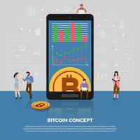 concept de design plat de crypto-monnaie bitcoin vecteur