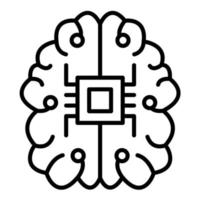 cerveau puce vecteur icône