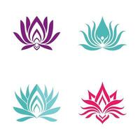 ensemble d'images de logo de lotus de beauté vecteur