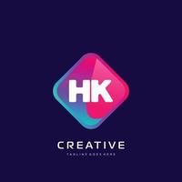 hk initiale logo avec coloré modèle vecteur. vecteur