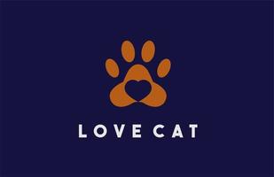 chat l'amour logo. avec une Couleur de orange. agréable logo vecteur pour animal de compagnie magasin