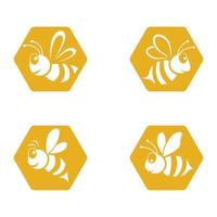ensemble d'images logo abeille vecteur
