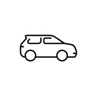 voiture ligne icône isolé sur blanc Contexte vecteur