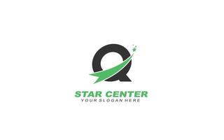 q étoile logo conception inspiration. vecteur lettre modèle conception pour marque.