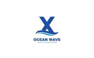 X vague logo conception inspiration. vecteur lettre modèle conception pour marque.