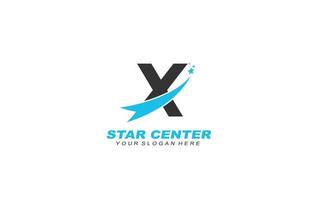 X étoile logo conception inspiration. vecteur lettre modèle conception pour marque.