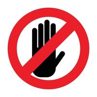 rouge interdit signe avec main faire ne pas toucher sécurité risque danger Sécurité attention vecteur illustration