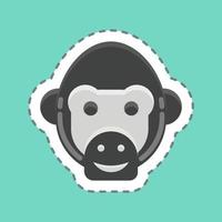 icône chimpanzé. en relation à animal tête symbole. Facile conception modifiable. Facile illustration vecteur