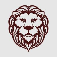 logo de mascotte de lion tête vintage vecteur