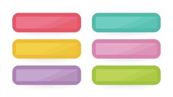 boutons d'interface colorés. ensemble de six boutons web abstraits modernes. illustration vectorielle vecteur