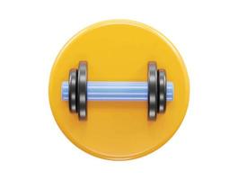 Gym haltère icône 3d le rendu illustration vecteur