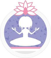 méditer yoga fille dans silhouette illustration vecteur