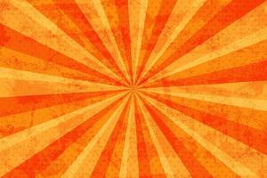 grunge sunburst des rayons Contexte Orange Couleur ancien style, vecteur illustration