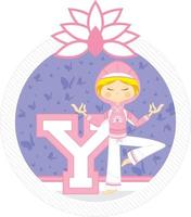 y est pour yoga alphabet apprentissage illustration vecteur