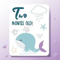 bébé Étape importante cartes ensemble avec océan à thème vecteur