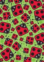 mignonne dessin animé rouge coccinelle modèle vecteur