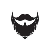 barbe icône logo et moustache vecteur