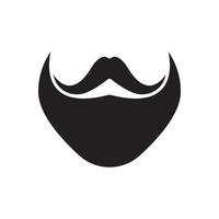 barbe icône logo et moustache vecteur