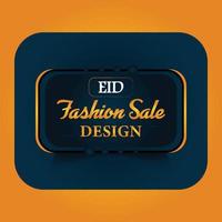 eid vente la toile bannière modèle promotion conception pour affaires ou entreprise pour la toile atterrissage page, la toile publicité, présentation, social, affiche, impression médias. vert et noir arrière-plan, blanc et or texte vecteur