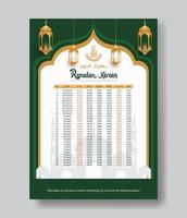 gratuit vecteur Ramadan calendrier modèle conception