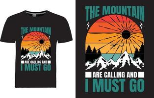 conception de t-shirt de montagne vecteur