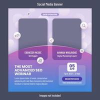 affaires et numérique commercialisation ou seo conseils séminaire en ligne ou en ligne un événement social médias Publier modèle conception vecteur