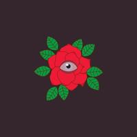 illustration de une rouge Rose avec œil vecteur