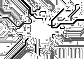 circuit planche. Les données transfert. numérique La technologie concept. vecteur illustration