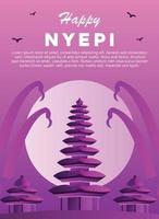 pente nyepi journée affiche modèle vecteur