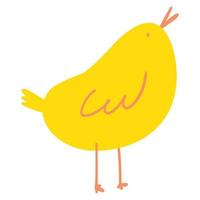 mignonne dessin animé poulet. minimaliste main tiré ferme animal, Pâques poussin pour textile imprimer, carte, les enfants jeu, affiche vecteur