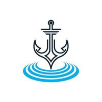 ancre logo icône bateau navire Marin marine vecteur