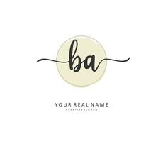 b une ba initiale lettre écriture et Signature logo. une concept écriture initiale logo avec modèle élément. vecteur