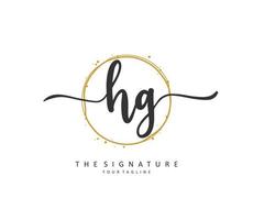 hg initiale lettre écriture et Signature logo. une concept écriture initiale logo avec modèle élément. vecteur