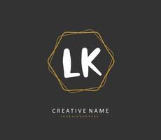 l k lk initiale lettre écriture et Signature logo. une concept écriture initiale logo avec modèle élément. vecteur