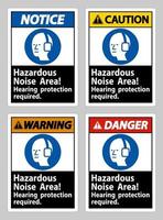 zone de bruit dangereux, protection auditive requise vecteur