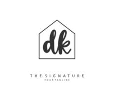 ré k dk initiale lettre écriture et Signature logo. une concept écriture initiale logo avec modèle élément. vecteur