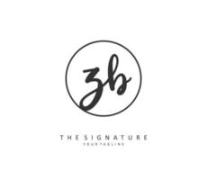 z b zb initiale lettre écriture et Signature logo. une concept écriture initiale logo avec modèle élément. vecteur