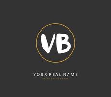 v b vb initiale lettre écriture et Signature logo. une concept écriture initiale logo avec modèle élément. vecteur
