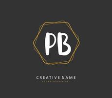 p b pb initiale lettre écriture et Signature logo. une concept écriture initiale logo avec modèle élément. vecteur