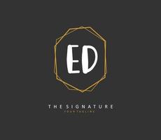 ed initiale lettre écriture et Signature logo. une concept écriture initiale logo avec modèle élément. vecteur