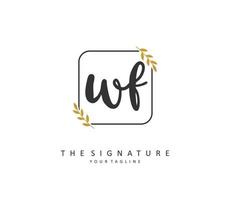 wf initiale lettre écriture et Signature logo. une concept écriture initiale logo avec modèle élément. vecteur