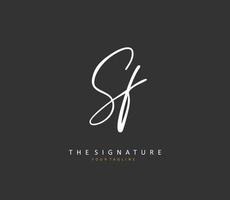 sf initiale lettre écriture et Signature logo. une concept écriture initiale logo avec modèle élément. vecteur