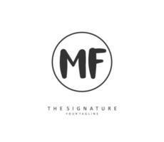 mf initiale lettre écriture et Signature logo. une concept écriture initiale logo avec modèle élément. vecteur