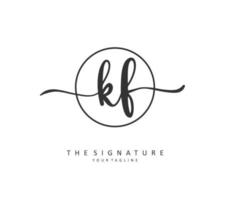 kf initiale lettre écriture et Signature logo. une concept écriture initiale logo avec modèle élément. vecteur