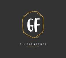 gf initiale lettre écriture et Signature logo. une concept écriture initiale logo avec modèle élément. vecteur