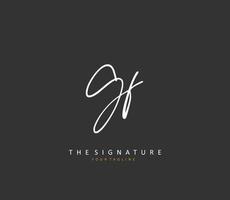 gf initiale lettre écriture et Signature logo. une concept écriture initiale logo avec modèle élément. vecteur