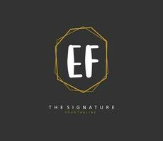 ef initiale lettre écriture et Signature logo. une concept écriture initiale logo avec modèle élément. vecteur