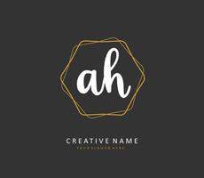 une h ah initiale lettre écriture et Signature logo. une concept écriture initiale logo avec modèle élément. vecteur