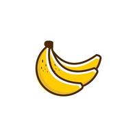 une dessin de Trois bananes sur une blanc Contexte vecteur