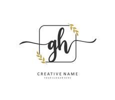 g h gh initiale lettre écriture et Signature logo. une concept écriture initiale logo avec modèle élément. vecteur